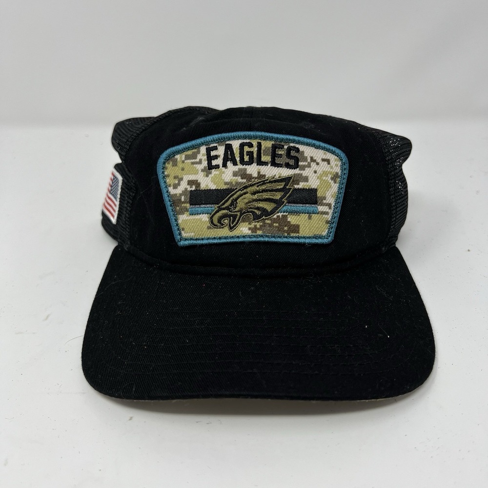Philadelphia Eagles New Era Salute To Service Trucker 9Forty Camo Snapback Hat
